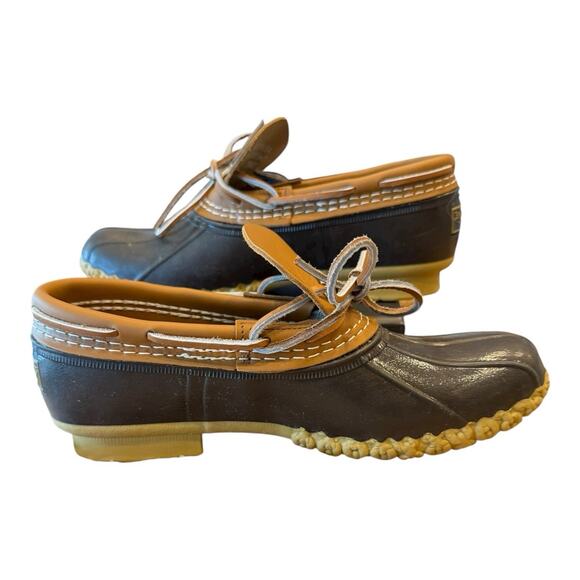 L.L. Bean Low Bean Duck Boots Boat Shoes Tan/Navy, Women's 9 Narrow (2A) - Picture 11 of 12